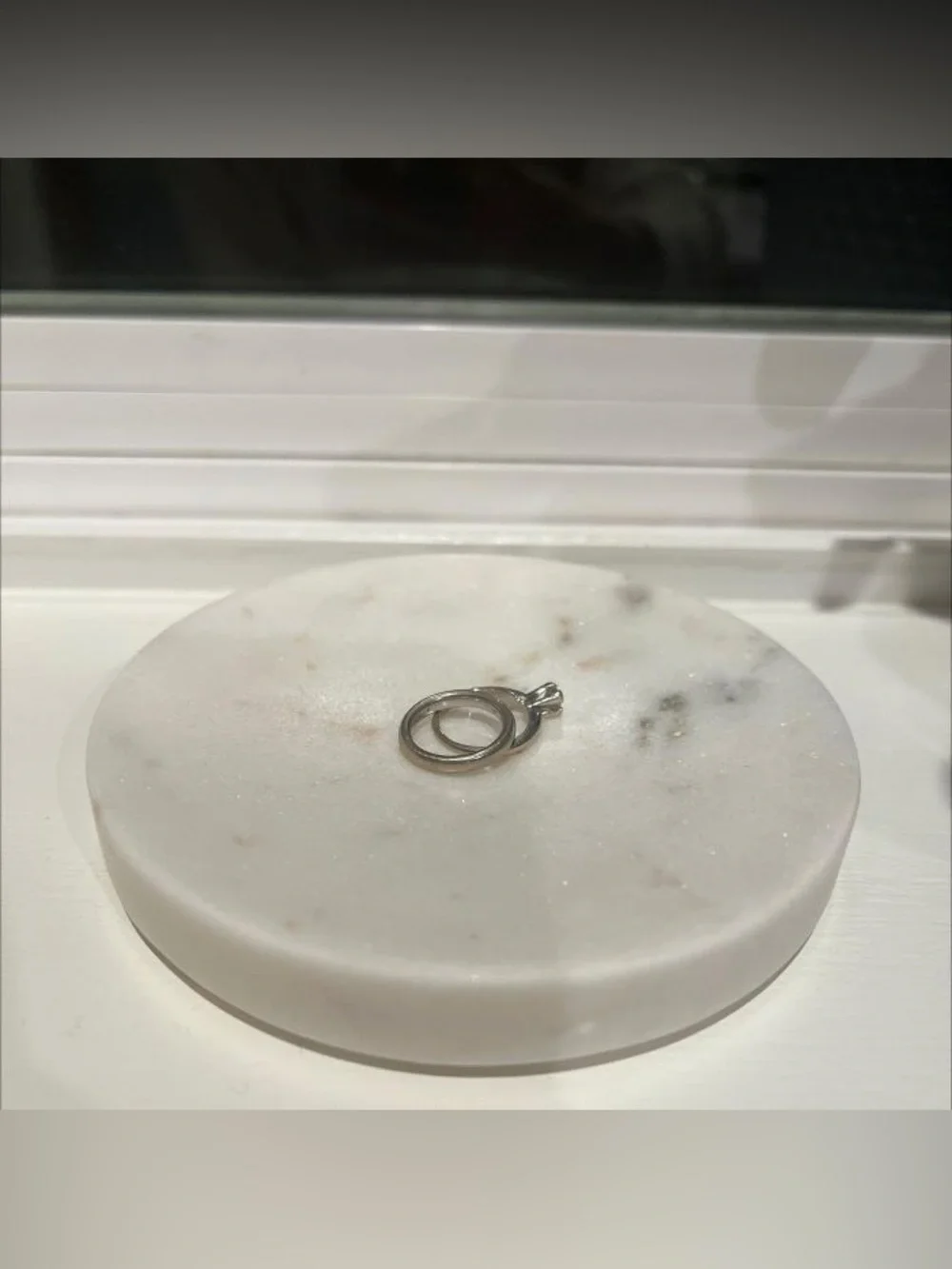 White Ivory Marble dish catch all soap candle